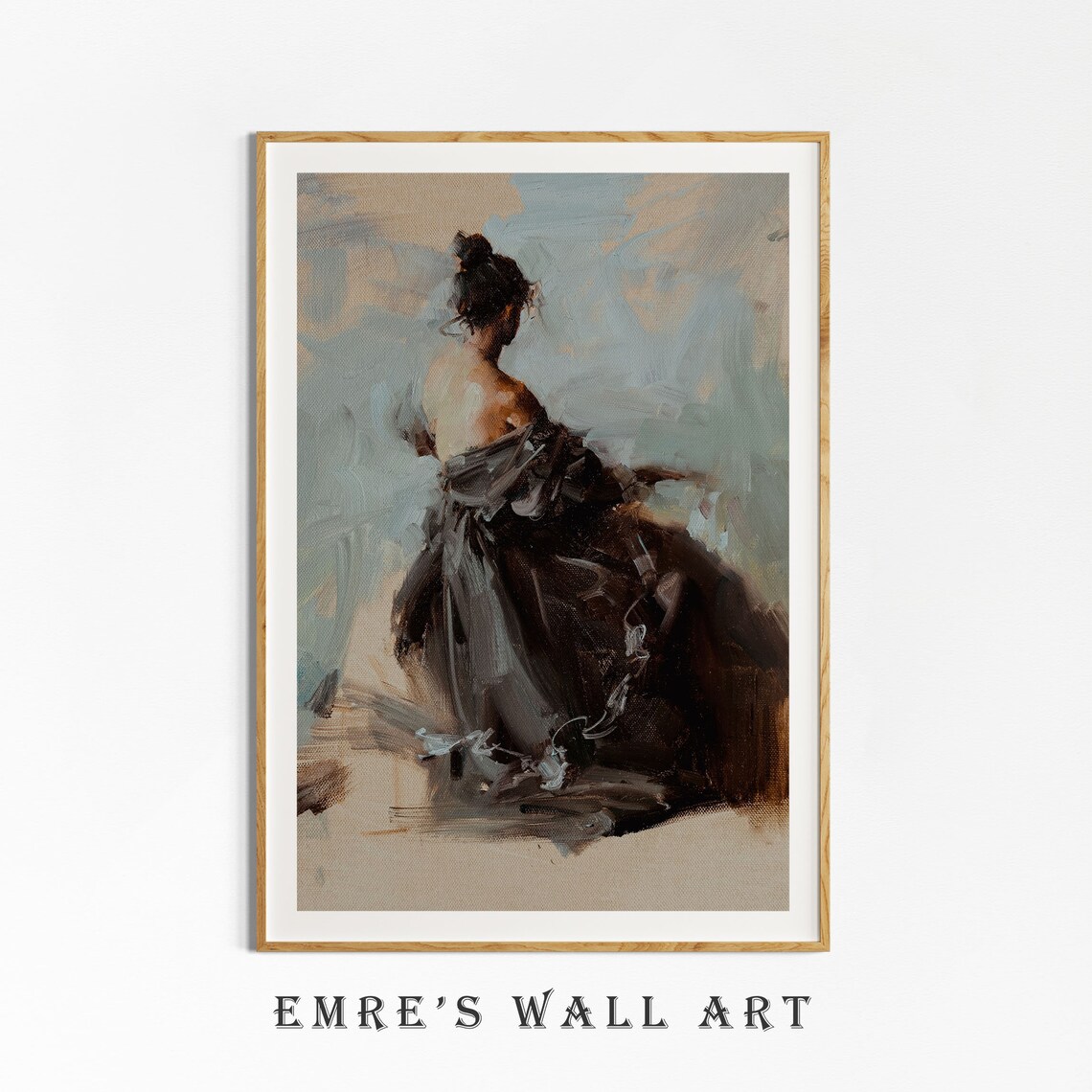 Antique Woman Portrait, Vintage Oil Painting Print - Image 4