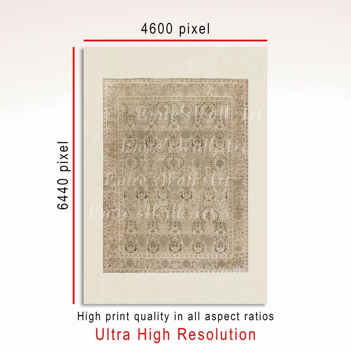 Antique Rug Vintage Textile Pattern Art Print - Image 3