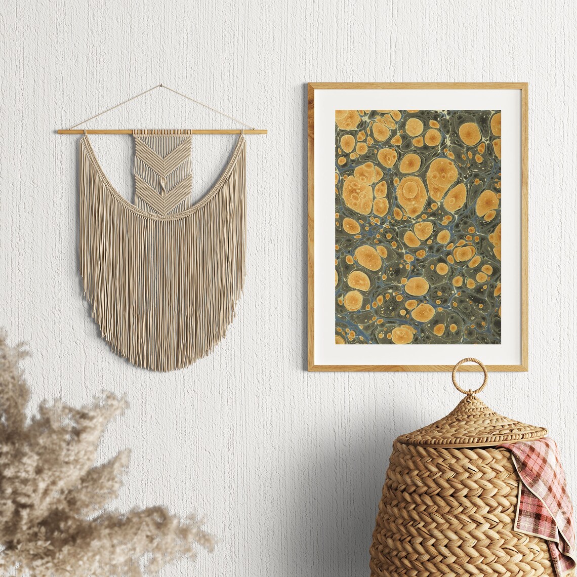 Vintage Abstract Oil Painting Print, Boho Wall Decor - Image 2