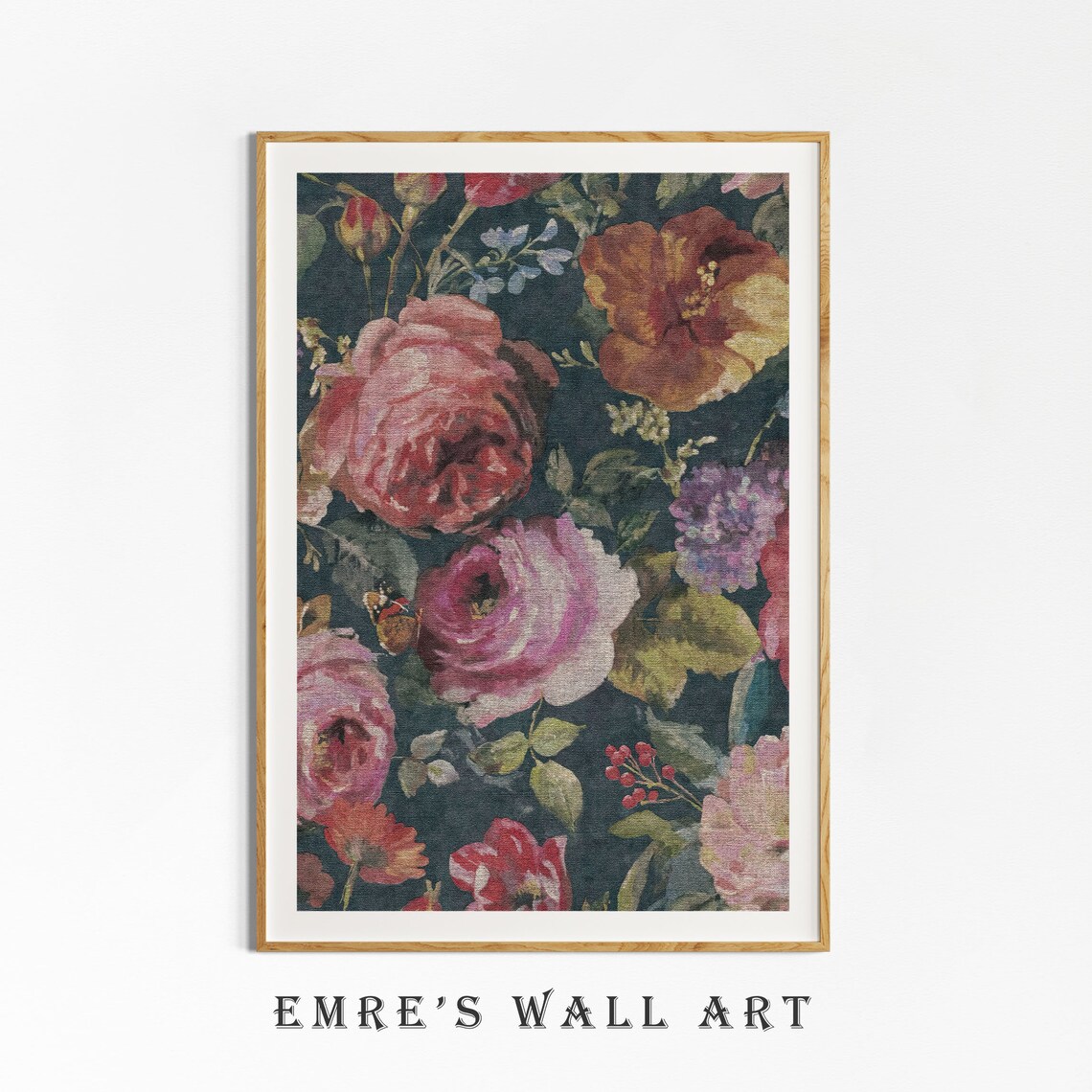 Floral Textile Art Print, Vintage Tapestry Wall Art - Image 4