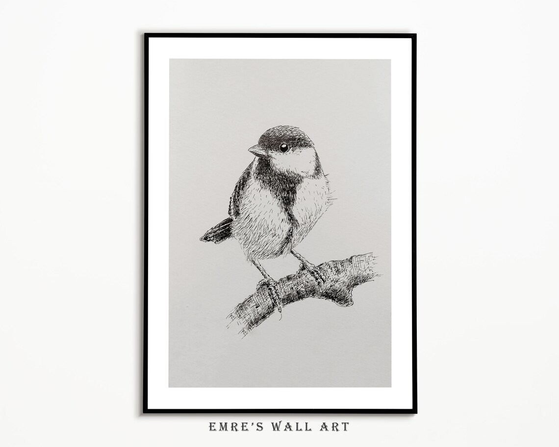 Bird Sketch Vintage Farmhouse Art Print, Sparrow - Image 4