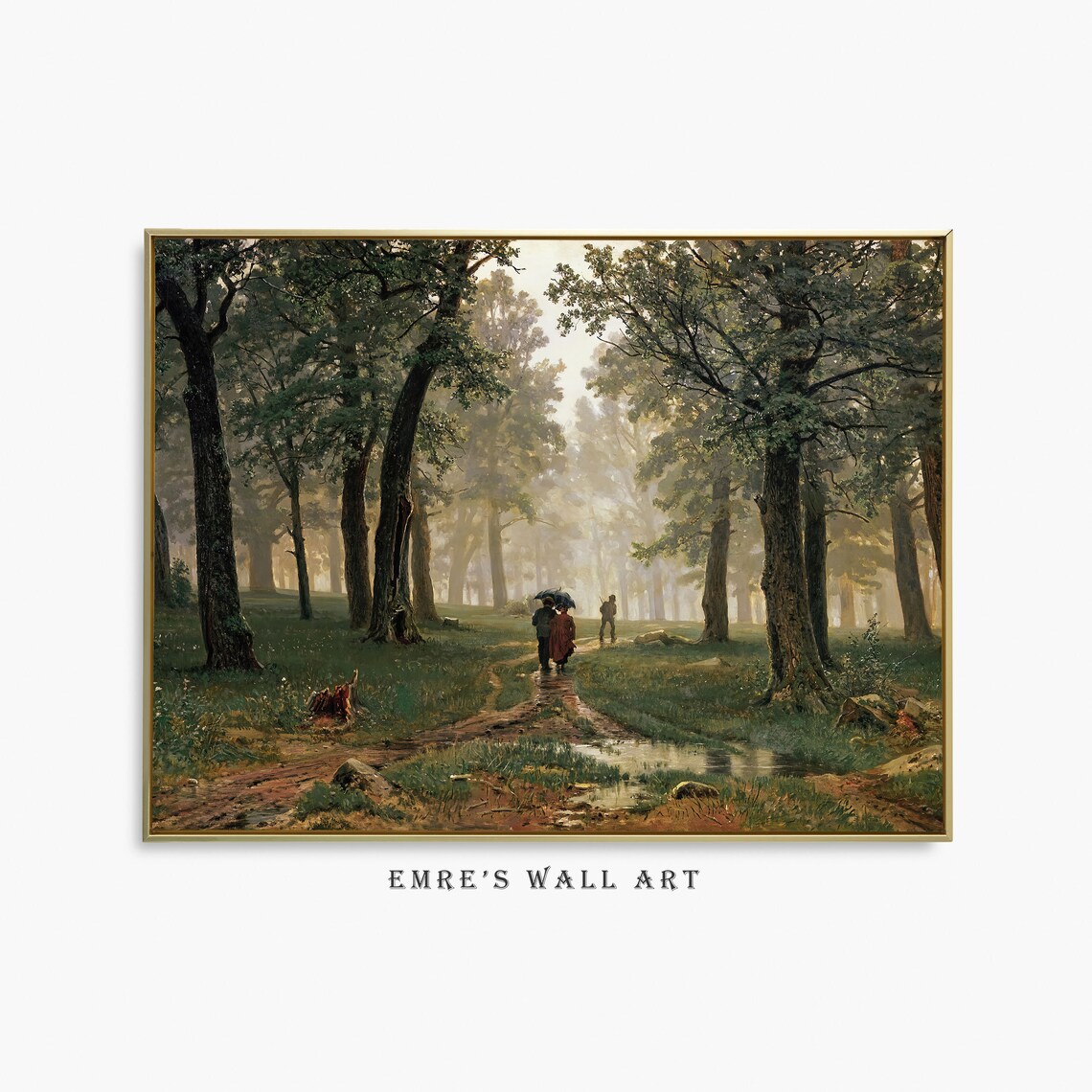 Rustic Vintage Forest Painting Landscape Art Print
