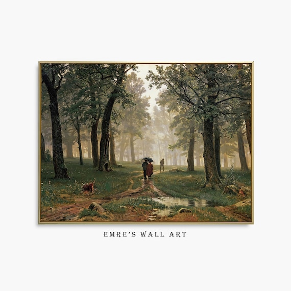 Rustic Vintage Forest Painting Landscape Art Print