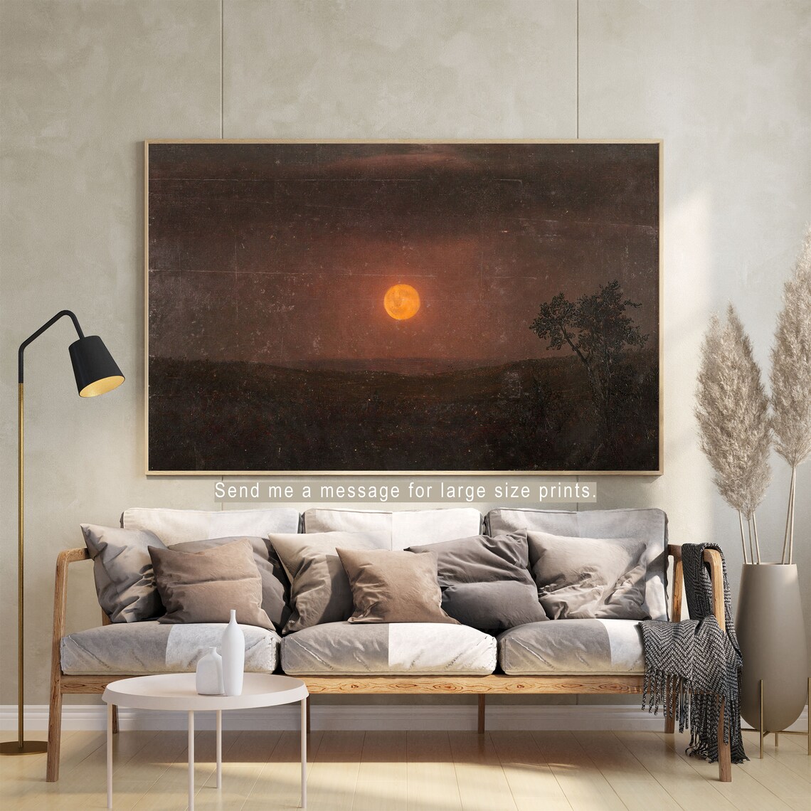 Vintage Moon Landscape Art Print, Rustic Moonlight - Image 4