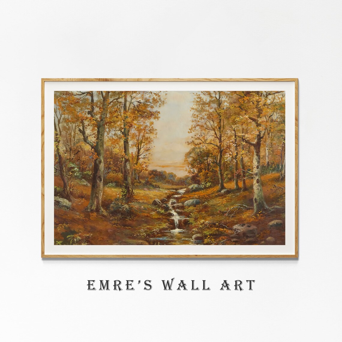 Autumn Landscape Oil Painting, Vintage Rustic Decor - Image 4