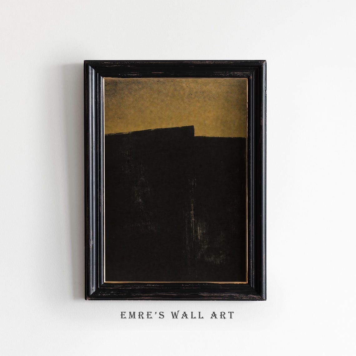 Dark Gold Minimalist Abstract Landscape Moody Wall Decor Poster