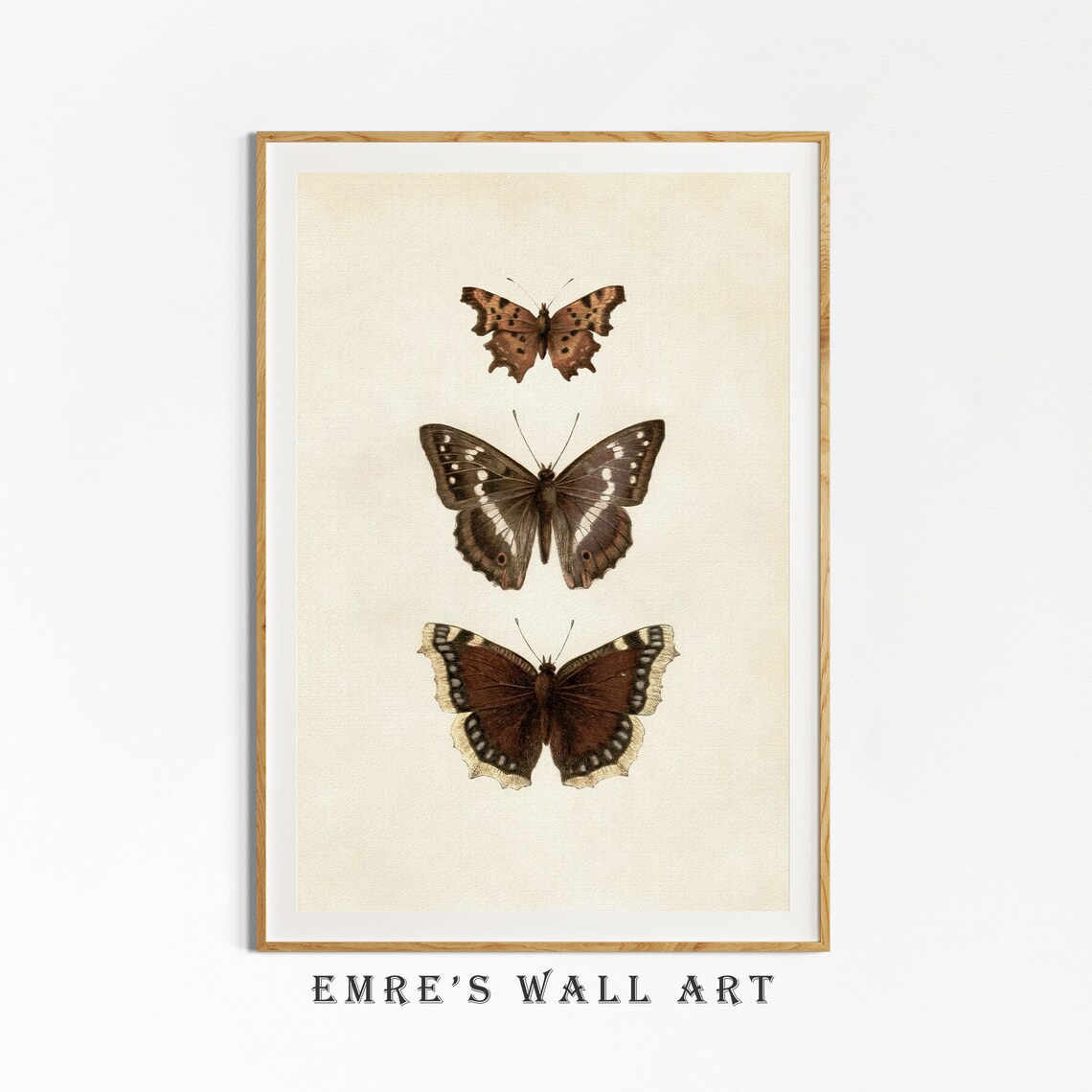 Vintage Butterfly Sketch Art Print, Neutral Farmhouse - Image 4