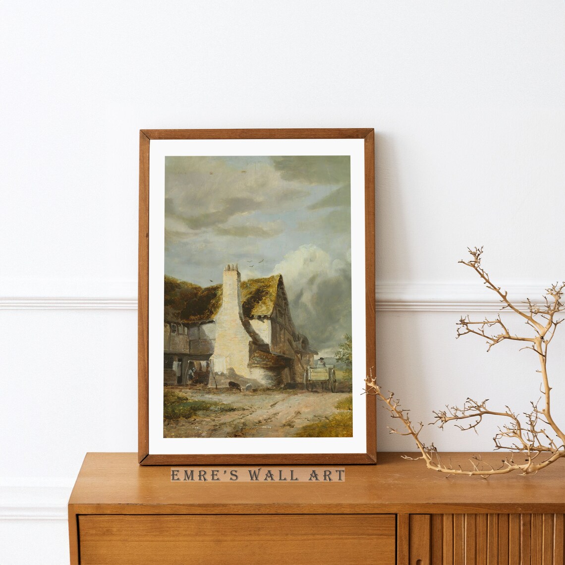 Old Cottage Lane Horse Cart Rustic Vintage Country Scene Poster - Image 4