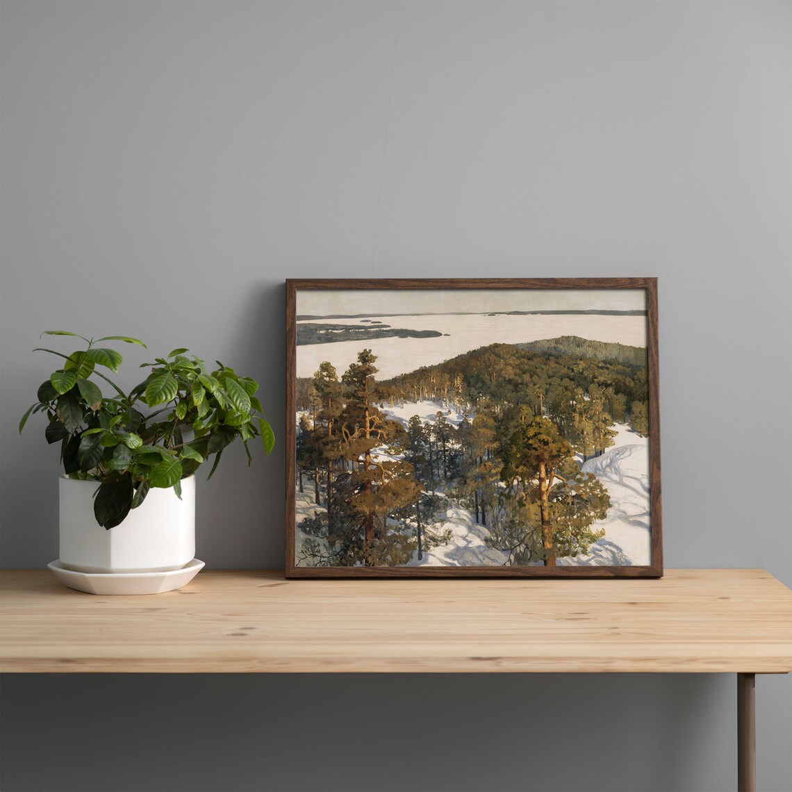 Winter Landscape Vintage Forest Scenery Art Print - Image 2