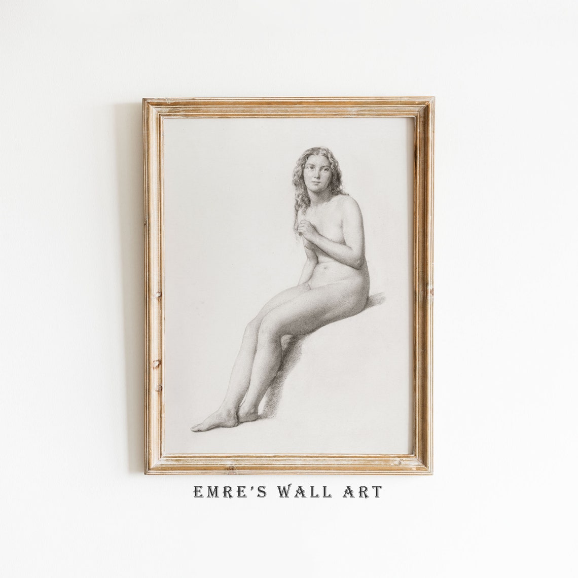 Antique Woman Sketch Art Vintage Sketch Art Print Nude Wall Art Vintage Woman Drawing Bathroom Neutral Wall Art Naked Woman Drawing