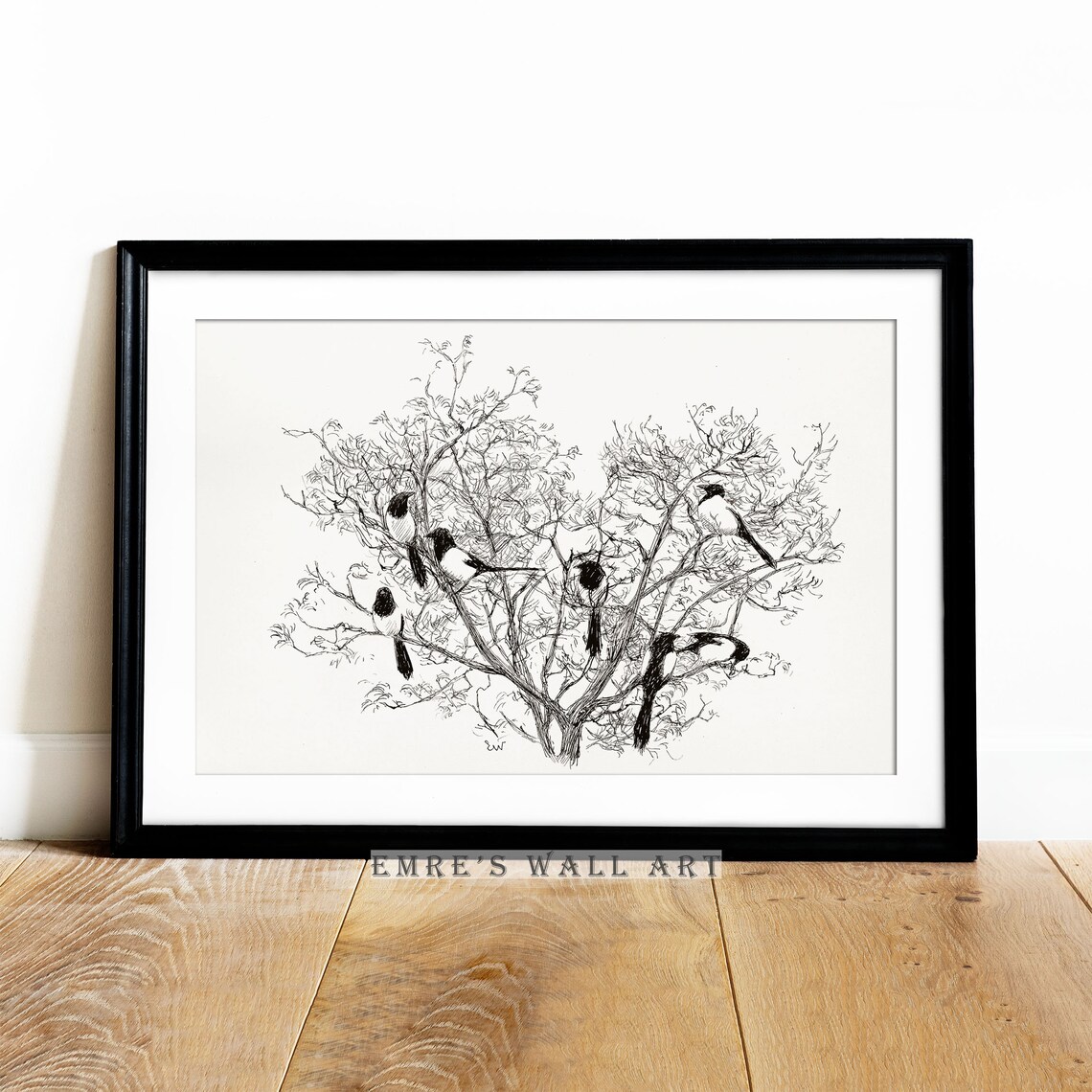 Vintage Bird Sketch Art Print, Rustic Farmhouse Decor - Image 4