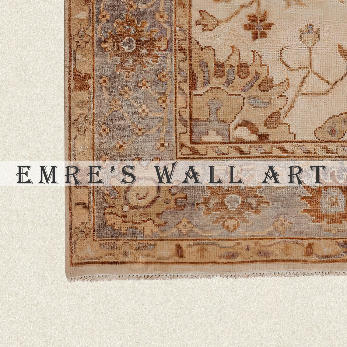 Neutral Tapestry Vintage Textile Art Print - Image 2