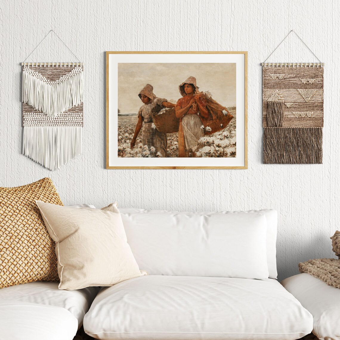 Cotton Field Print, Vintage Cottage Landscape Art Print - Image 2