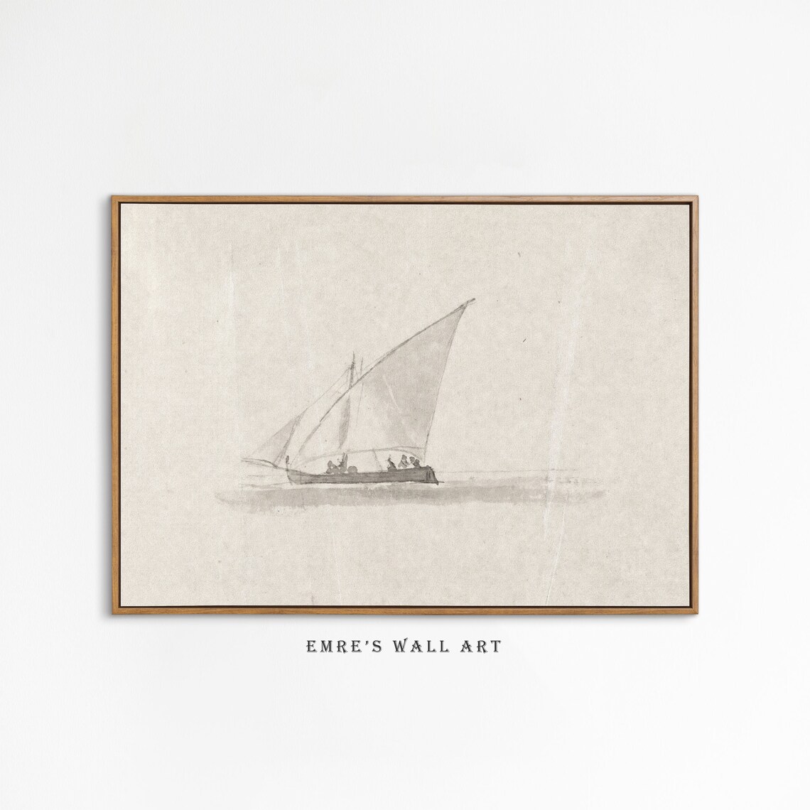 Vintage Sailboat Sketch Art Print, Antique Drawing - Image 2