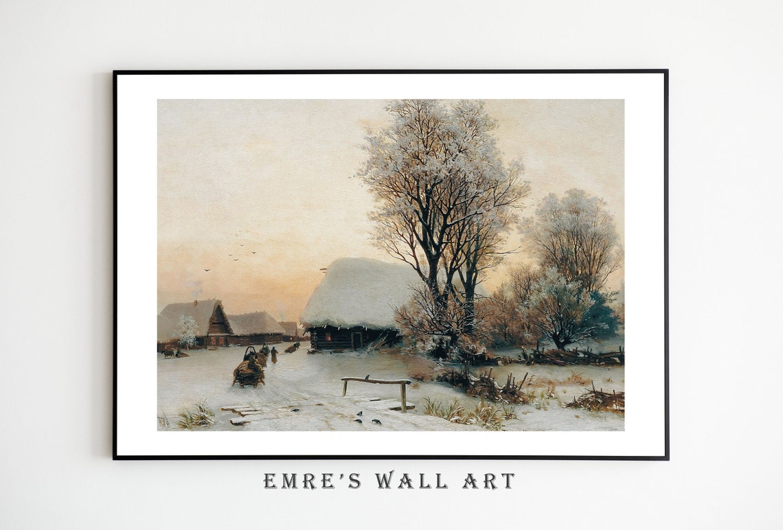 Winter Gallery Wall Set Snowy Forest Sheep Farmhouse Art Print - Image 2