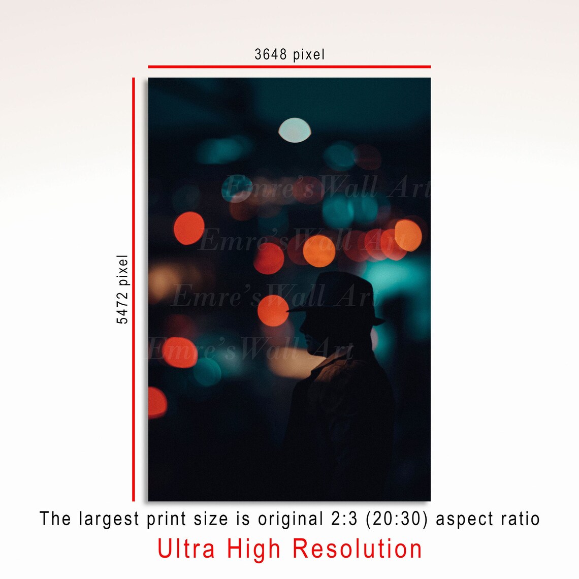 City Night Street Photo Art Print, Dark Academia - Image 3