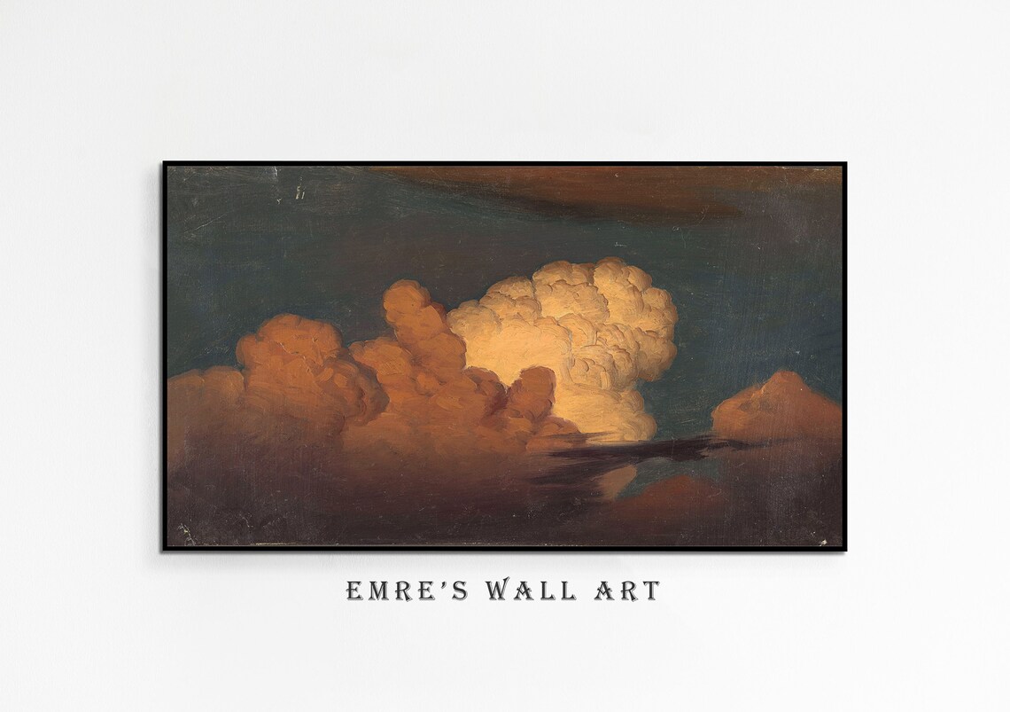 Vintage Cloud Study, Moody Landscape Art Print - Image 4
