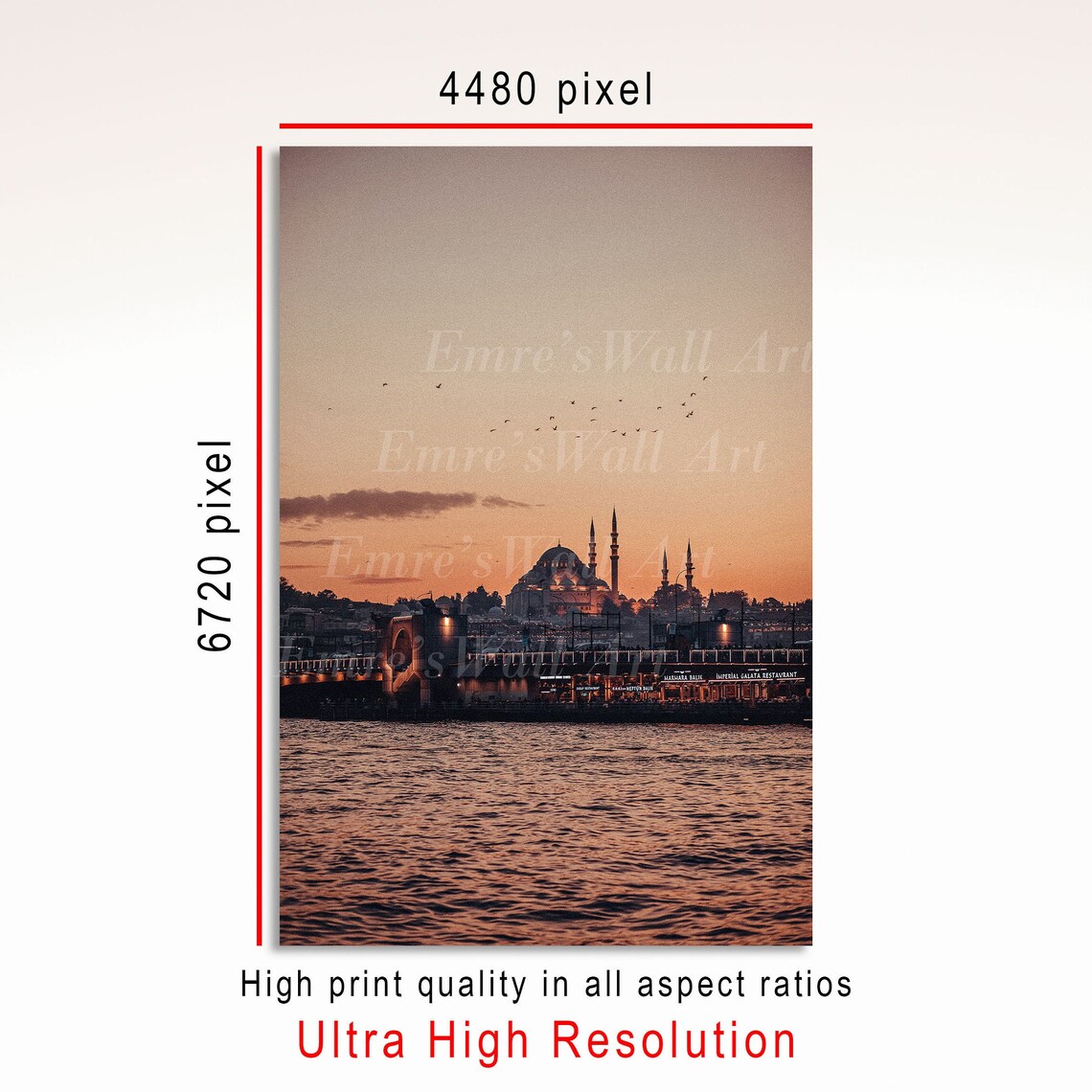Istanbul City Landscape Art Print, Modern Cityscape - Image 3