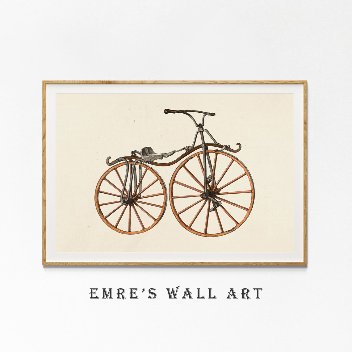 Antique Bicycle Vintage Bike Illustration Old Bicycle Art Poster - Image 4