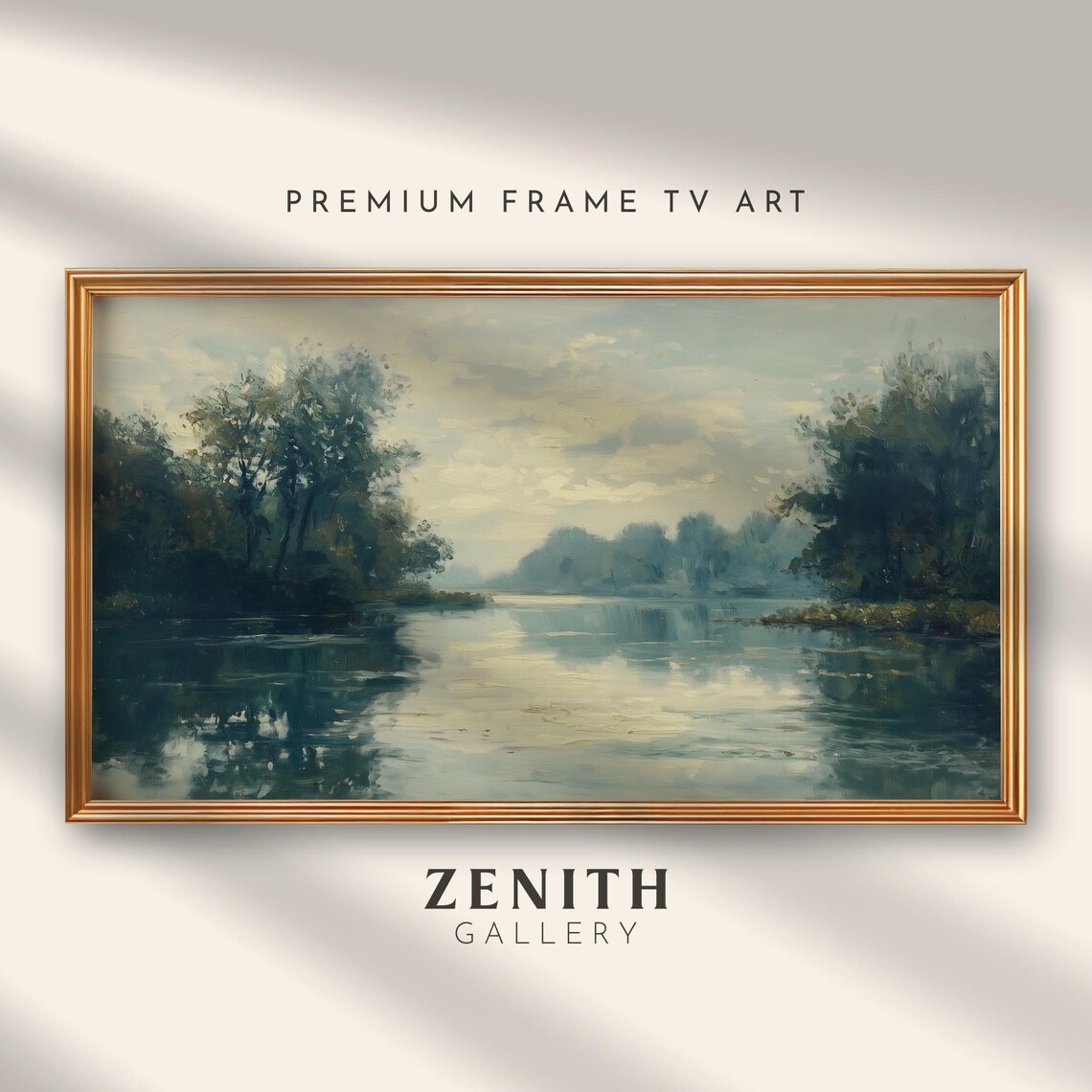 Landscape Painting, Moody Vintage Artwork