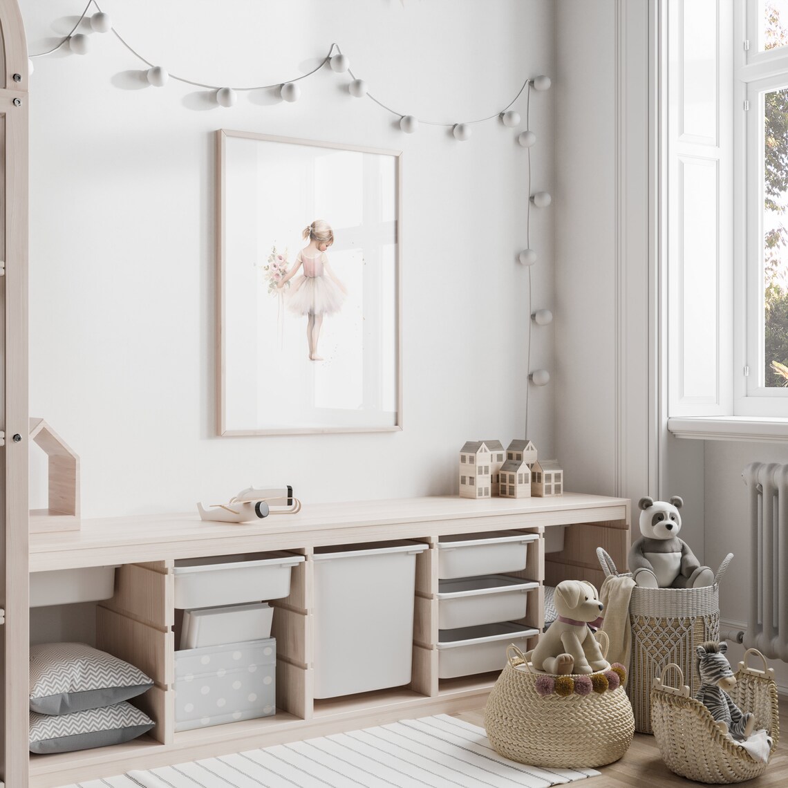 Ballerina Nursery Decor Watercolor Art Print
