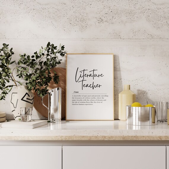 Literature Teacher Dictionary Definition Thank You Gift Art Poster