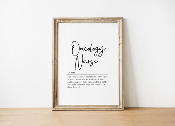 Oncology Nurse Definition Poster for Nurses Week Appreciation Gift