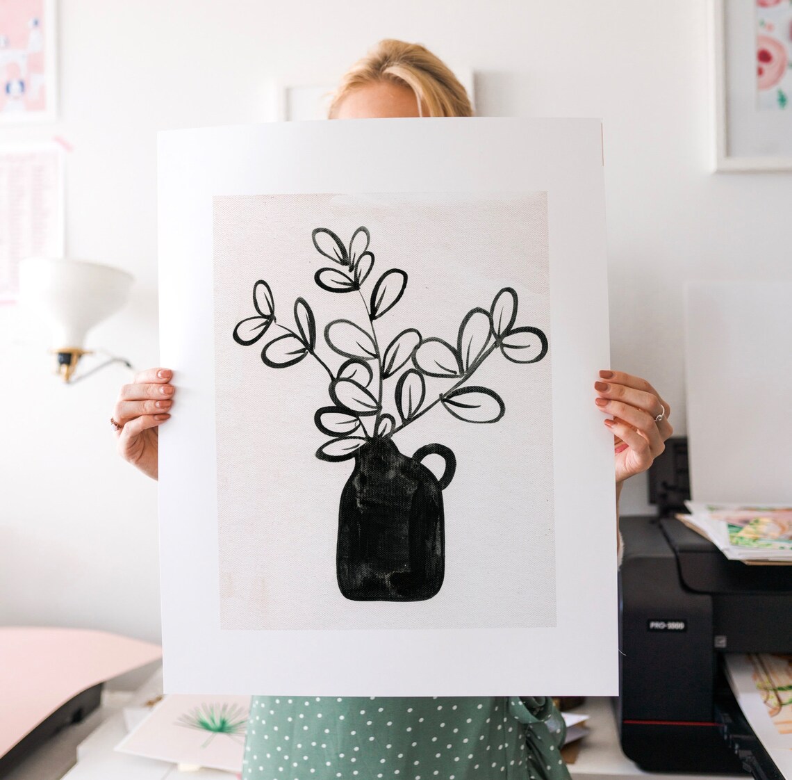 Floral Arrangement 5, Vintage Black and White Art Print - Image 3