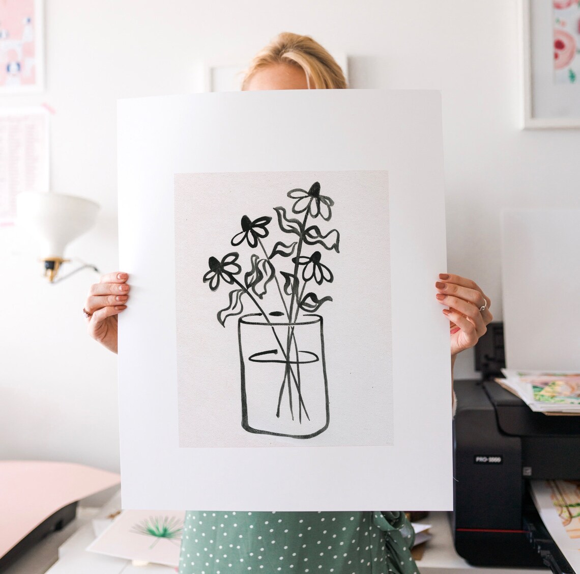 Floral Arrangement 4 Vintage Style Art Print - Image 2