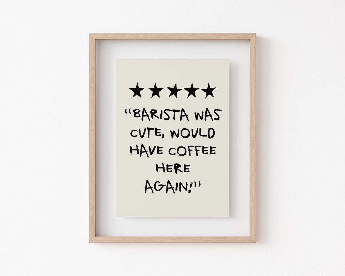 Coffee Bar Print, Coffee Lover Gift Kitchen Art