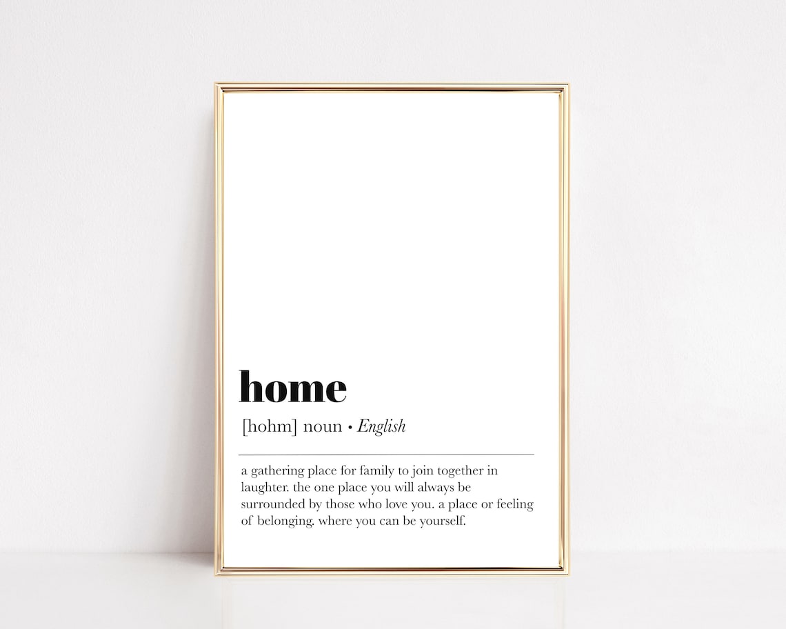Home Definition Minimalist Poster, Family Wall Art