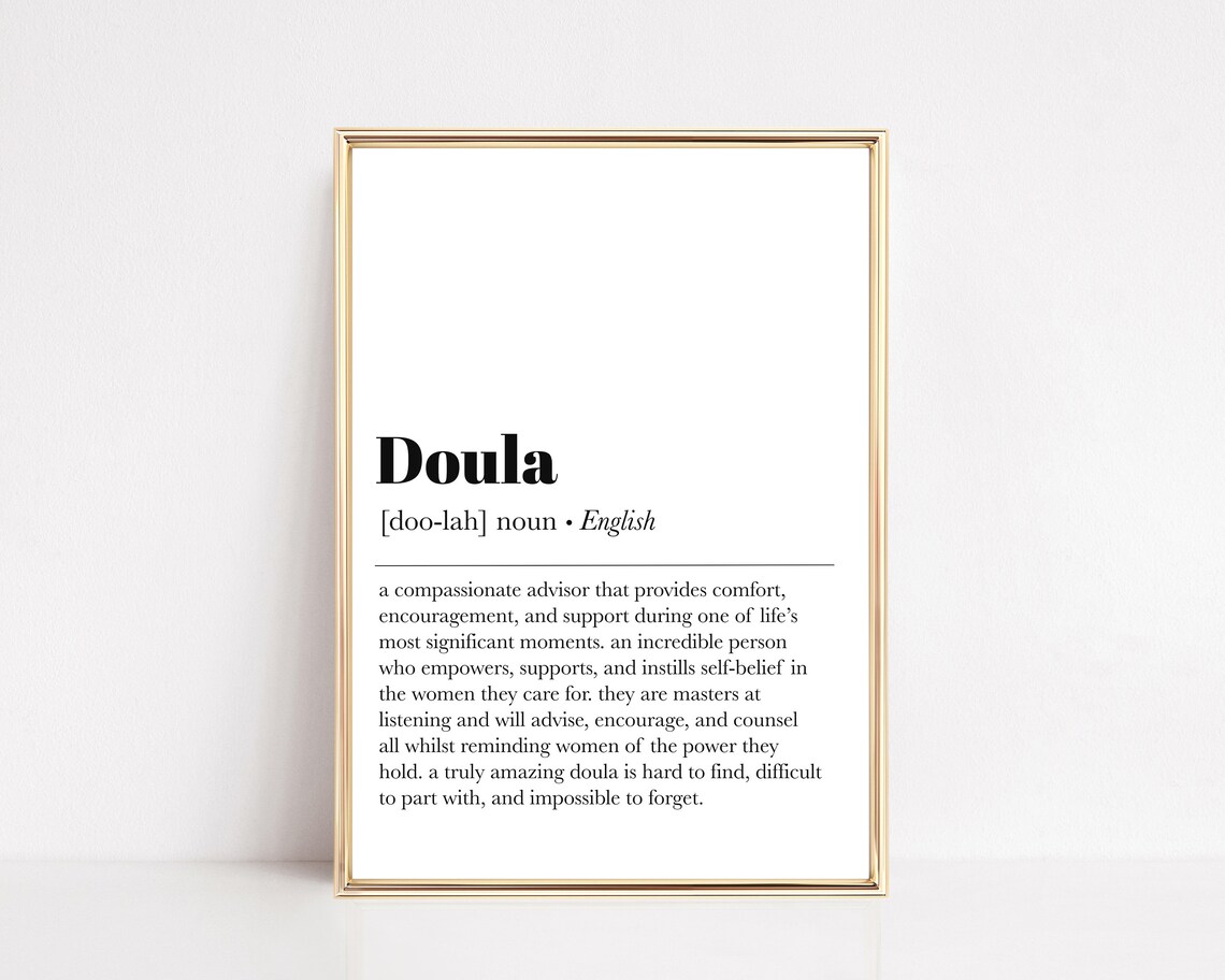 Doula Definition Quote Art Print, Doula Office Decor