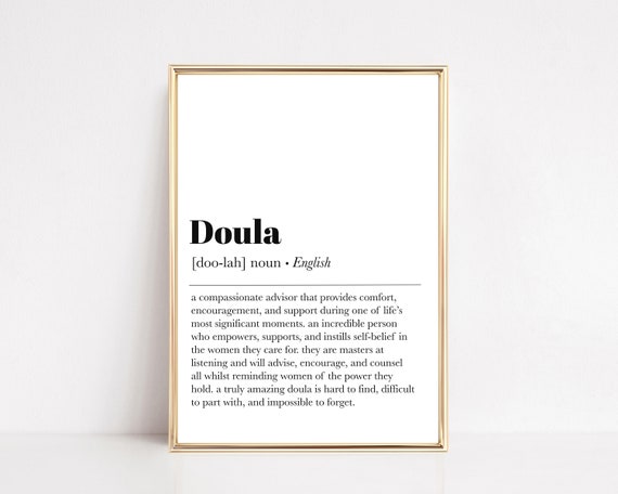 Doula Definition Quote Art Print, Doula Office Decor