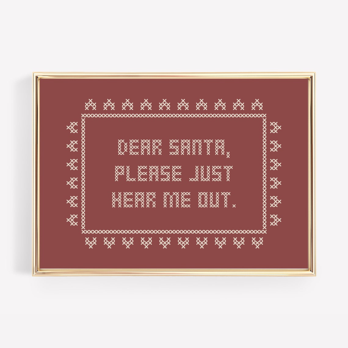 Funny Holiday Decor Dear Santa Wall Art Christmas Print Red Kitschy Christmas Decor Christmas Wall Art