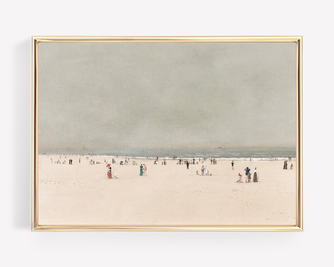 Vintage Beach Art Print, Beach House Decor