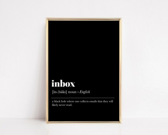 Home Office Decor Inbox Definition Print Funny Office Wall Art Funny Home Office Decor Home Office Art Dorm Art