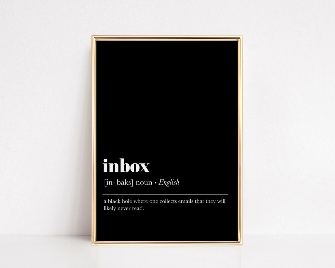 Home Office Decor Inbox Definition Print Funny Office Wall Art Funny Home Office Decor Home Office Art Dorm Art