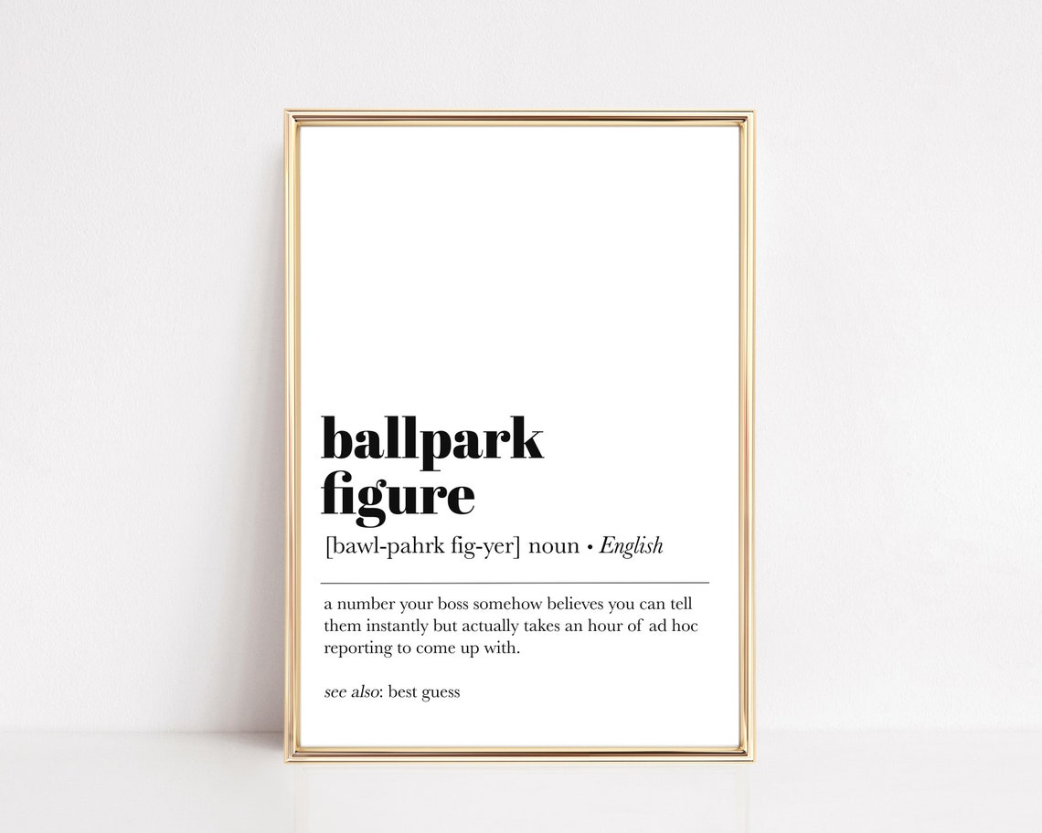 Funny Home Office Decor Ballpark Figure Definition Print Zoom Background Office Wall Art Office Wall Decor