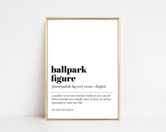 Funny Home Office Decor Ballpark Figure Definition Print Zoom Background Office Wall Art Office Wall Decor