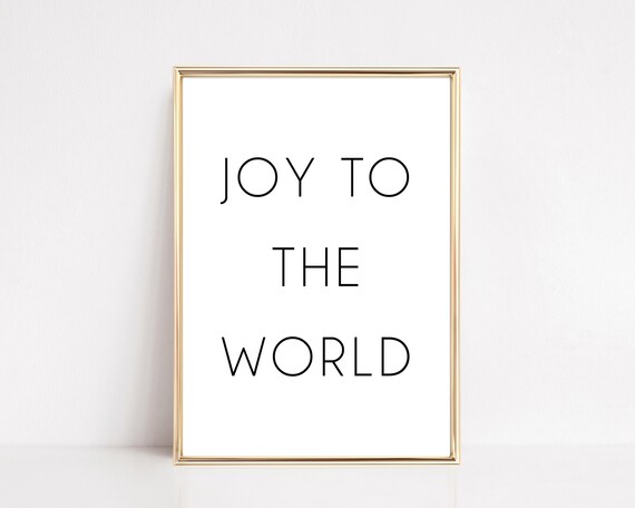Joy to the World Minimalist Christmas Typography Print for Modern Wall Decor