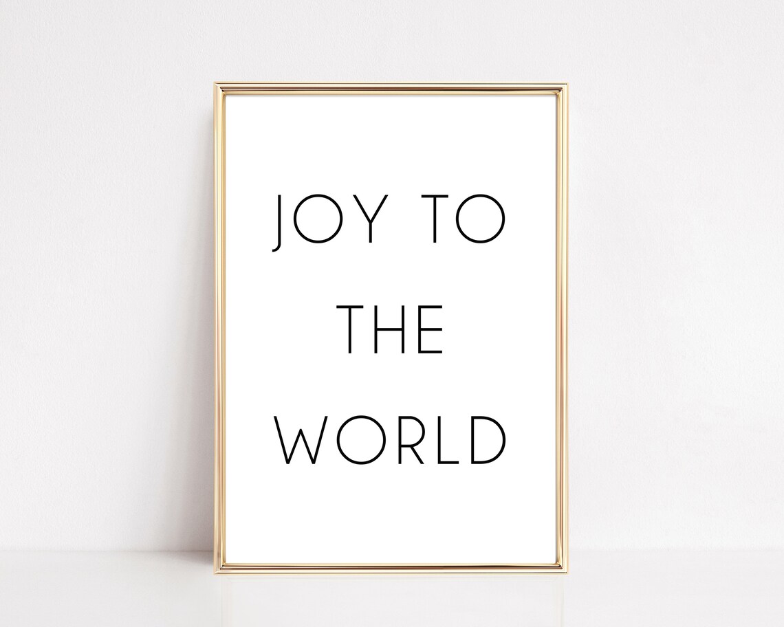 Joy to the World Minimalist Christmas Typography Print for Modern Wall Decor