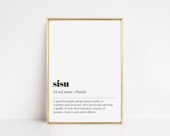 Sisu Definition Print Finnish Wall Art Living Room Decor Bedroom Wall Art Office Decor For Women