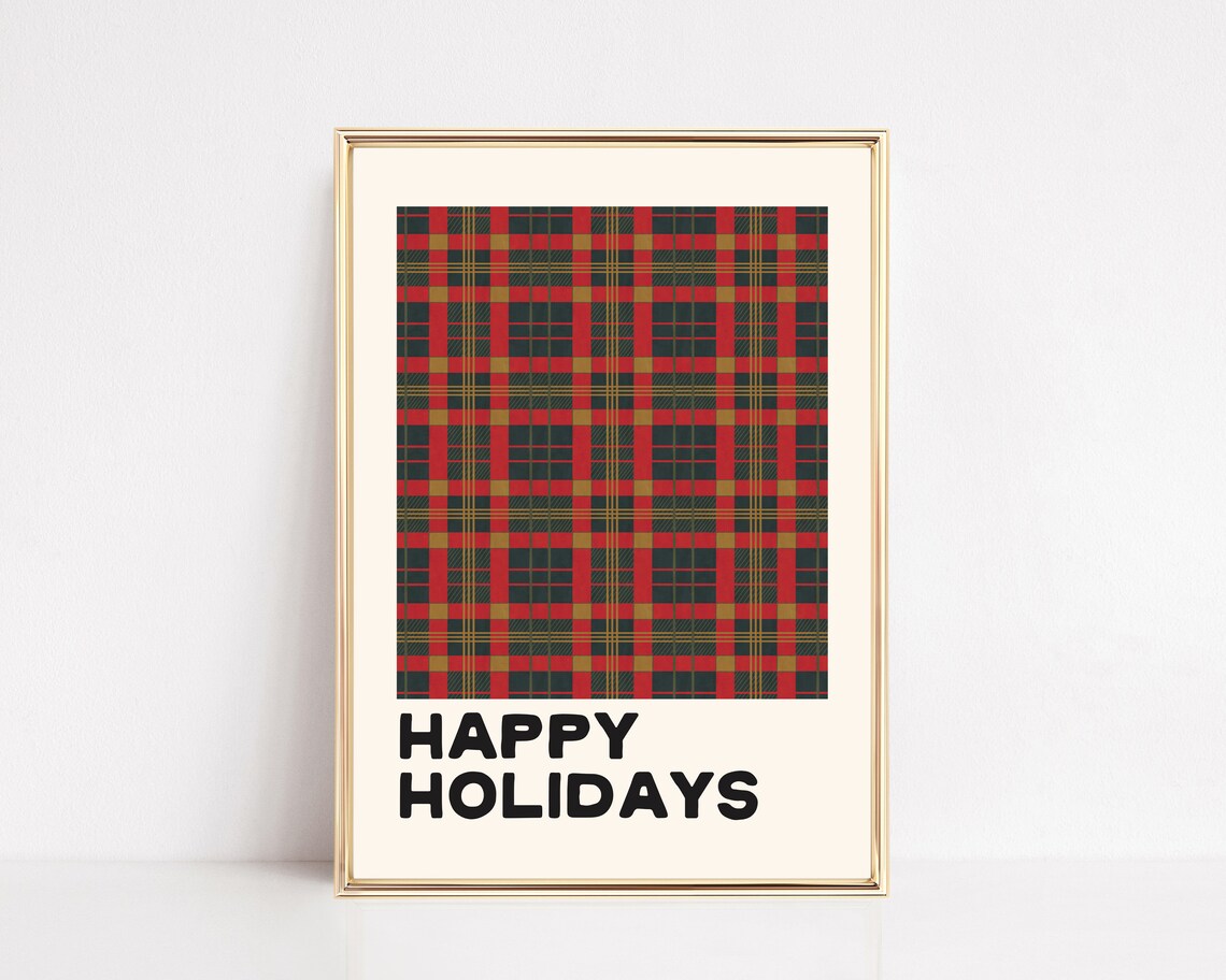 Classic Christmas Plaid Holiday Decor Art Print - Image 3
