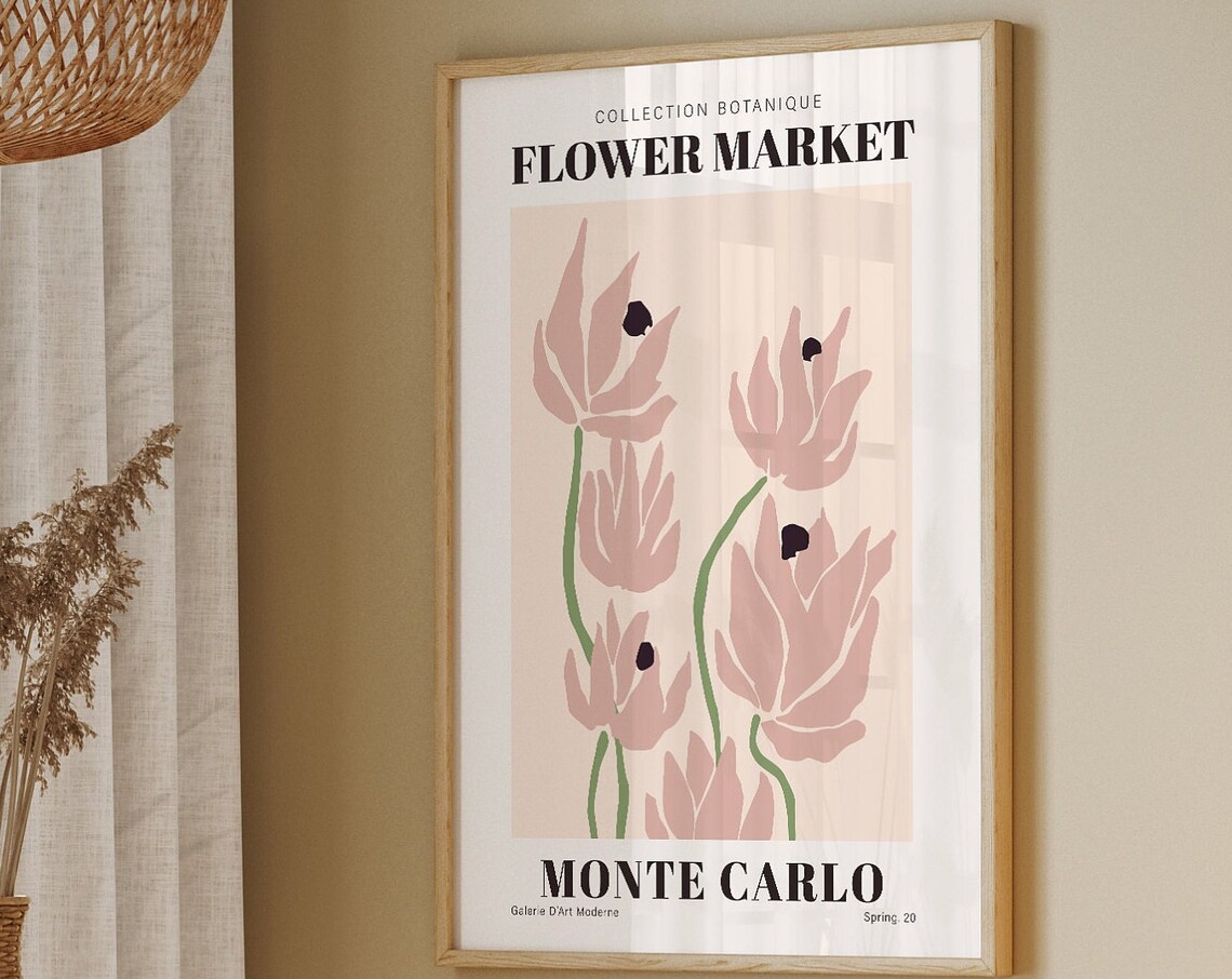 Monte Carlo Flower Market Retro Art Print - Image 2