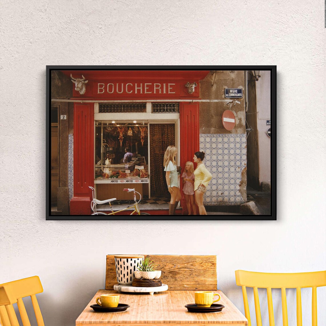Vintage Paris Butcher Shop Red Boucherie Storefront Photo Poster