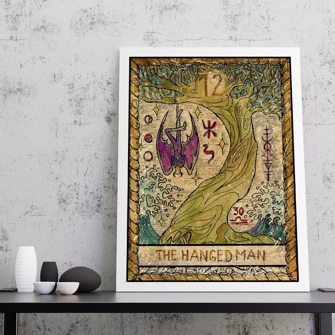 Hanged Man Tarot Card Art Tarot Print Tarot Card Print Tarot Card Art Hanged Man Tarot Card Wall Print Tarot Card Wall Art