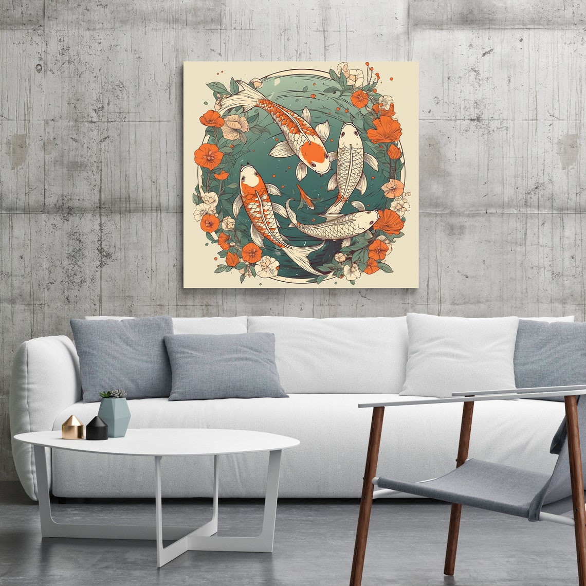 Koi Fish Print Koi Wall Art Koi Art Koi Koi Wall Art Koi Fish Painting Japanese Koi Art Japanese Wall Art Koi Poster - Image 2