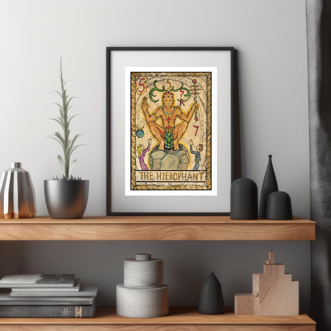 The Hierophant Tarot Card Wall Art Hermeticism Decor Occult Wall Art Print Spiritual Art Print Wisdom Wall Art Divination Wall Art - Image 3