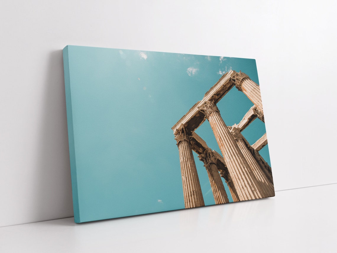 Ancient Greek Temple Ruins Columns Under Turquoise Sky Poster - Image 3