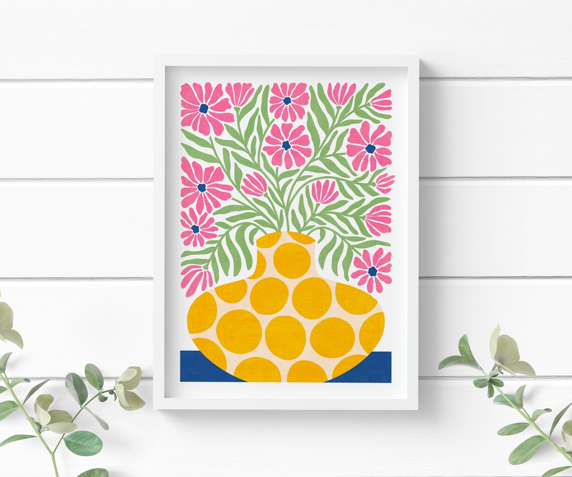 Floral Pop Art Poster Print, Modern Botanical Decor - Image 3
